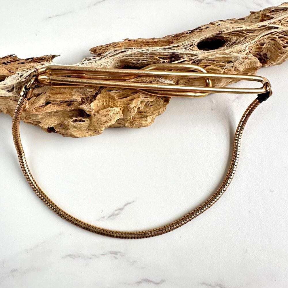 Swank 12K GF Tie Clip with Chain